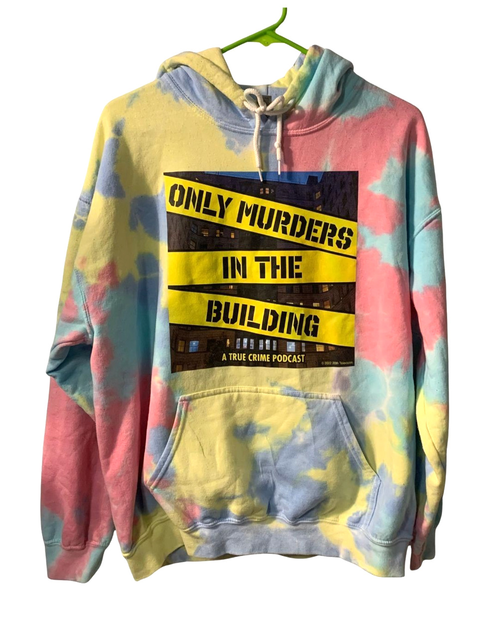 Only Murders in the Building Unisex Tie Dye Hoodie Size L Pastel TV Show Graphic